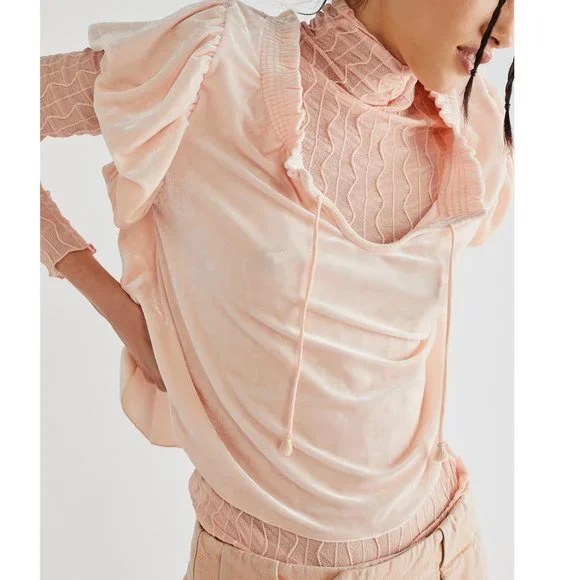 🎉LAST CHANCE🎉 FREE PEOPLE Terese Top / Pink Tint - Picture 2 of 6